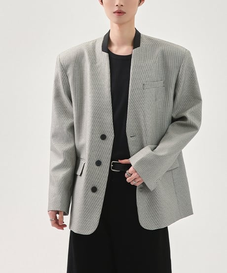 MONOCHROME NO-COLLAR JACKET