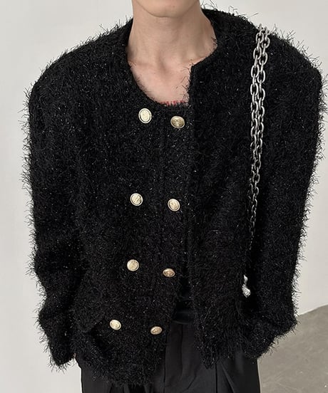 W-BREASTED SHAGGY JACKET /2color