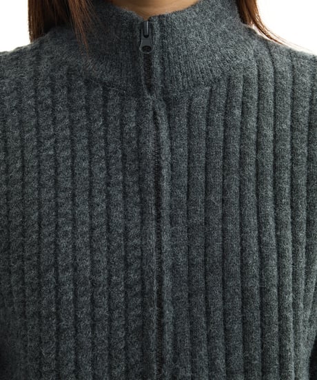 ASYMMETRIC KNIT SHORT JACKET /2color