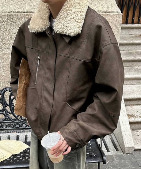 FAUX LEATHER FUR JACKET
