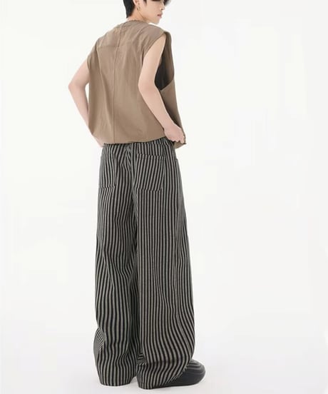 WIDE DRAPE STRIPED PANTS /2color