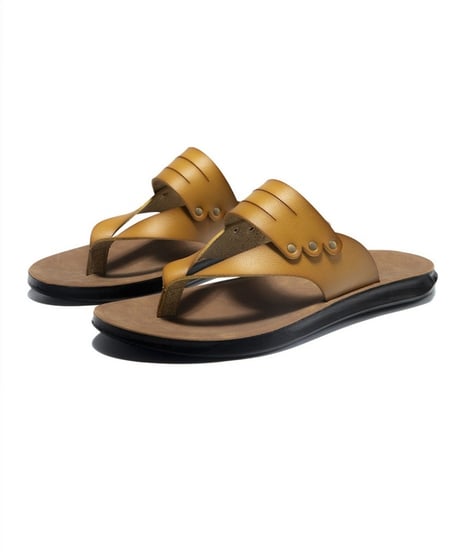FAUX LEATHER BEACH SANDALS /4color