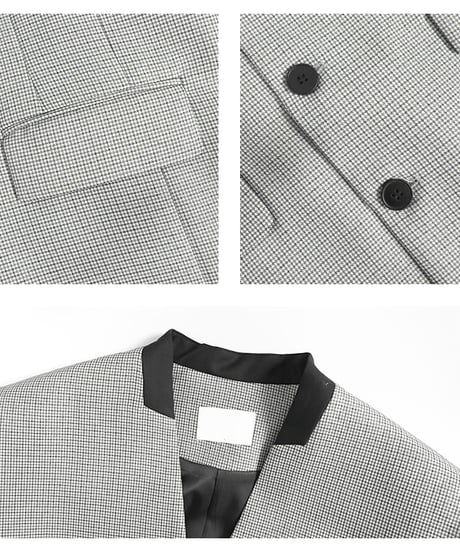 MONOCHROME NO-COLLAR JACKET