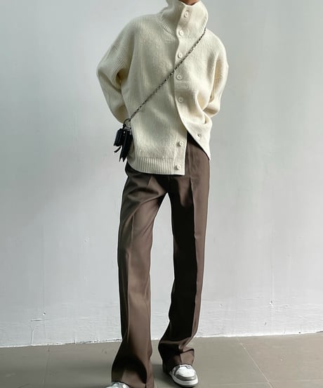 HIGH-COLLAR KNIT CARDIGAN /3color