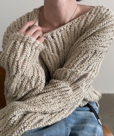 LOW GAUGE OPENWORK KNIT /2color