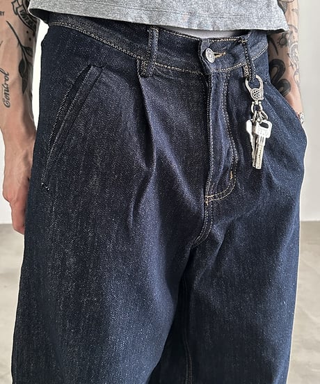 INDIGO COTTON WIDE JEANS
