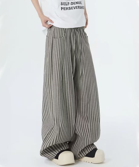 WIDE DRAPE STRIPED PANTS /2color