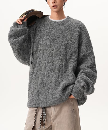 WOOLMIX TEXTURE KNIT /4color