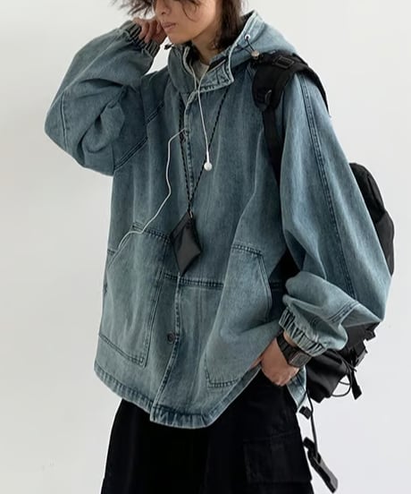 STREET HOODIE DENIM JACKET