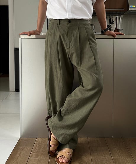 LINEN BLEND FLOW PANTS /2color