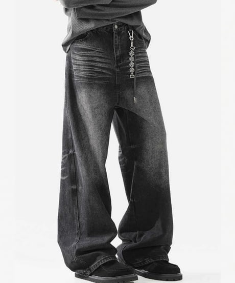 WAVY WASHED WIDE DENIM /2color
