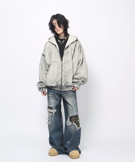 GRUNGECORE ZIP HOODIE /2color