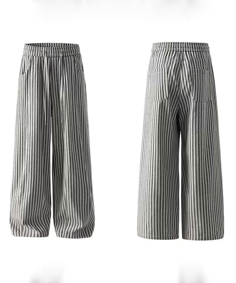 WIDE DRAPE STRIPED PANTS /2color