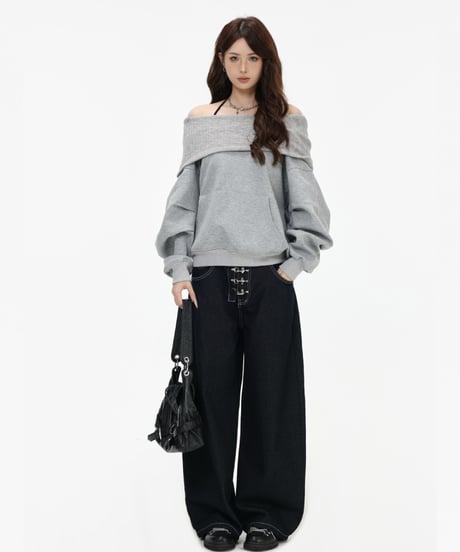 METAL TOGGLE WIDE DENIM