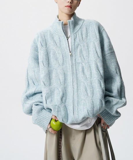 LUXCABLE W-ZIP CARDIGAN /3color