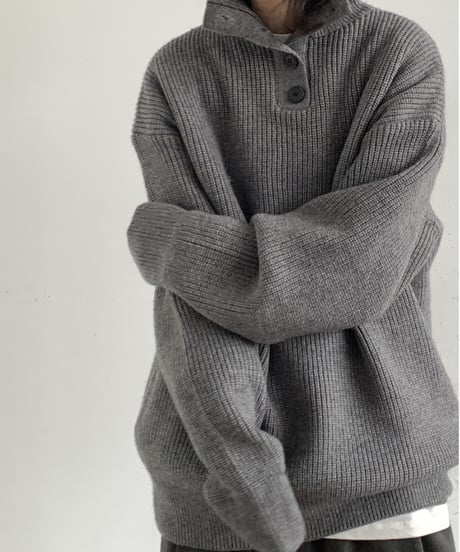 HALF BUTTON LOOSE TURTLE /3color