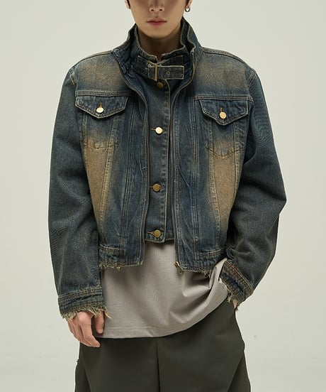 CROPPED DENIM RIDERS JACKET
