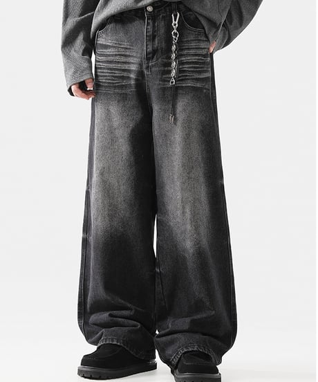 WAVY WASHED WIDE DENIM /2color