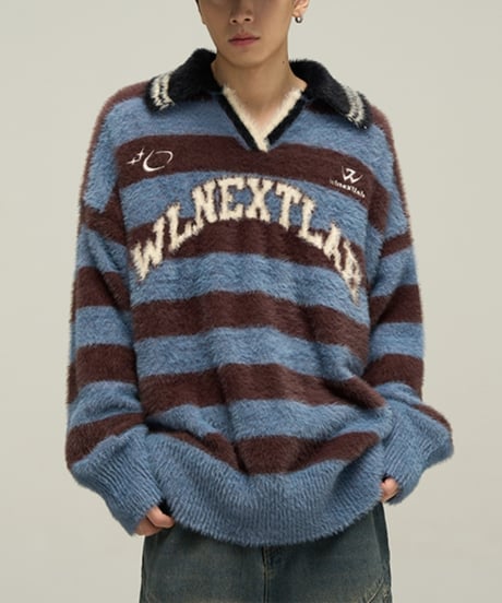 LOOSE BORDER SKIPPER KNIT /2color