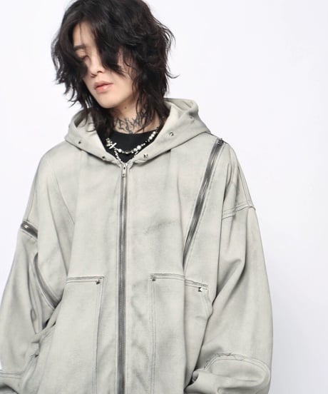 GRUNGECORE ZIP HOODIE /2color