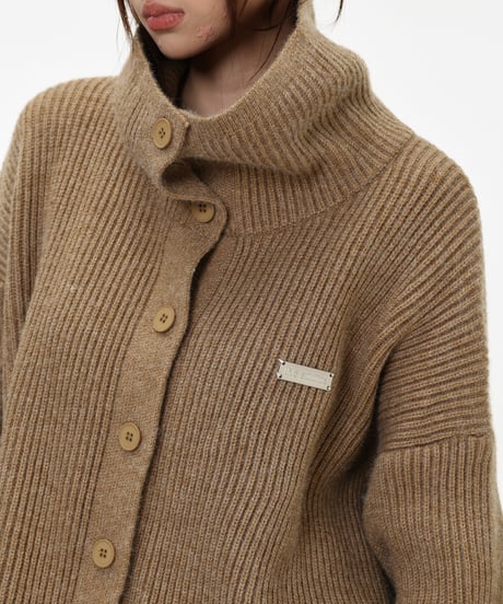 CHUNKY KNIT TURTLE CARDIGAN /3color