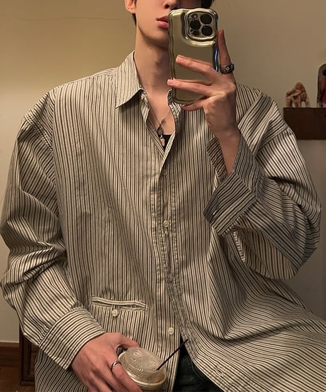 LOOSE PINSTRIPE COTTON SHIRT