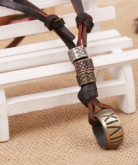 METAL ACCESSORIES LEATHER NECKLACE /2style
