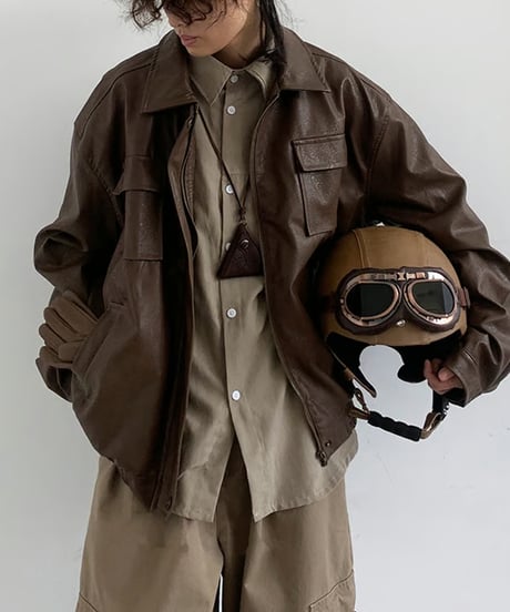 FAUX LEATHER RIDERS JACKET /2color