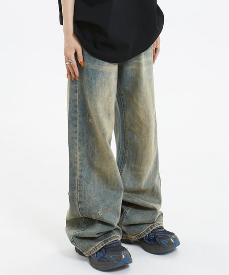 OLD WASH WIDE LEG DENIM