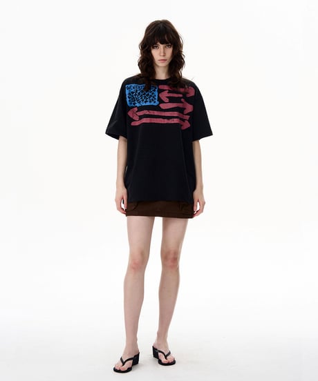 VINTAGEFLAG PRINT TEE /2color
