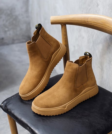 SIDE GORE LEATHER BOOTS /2color