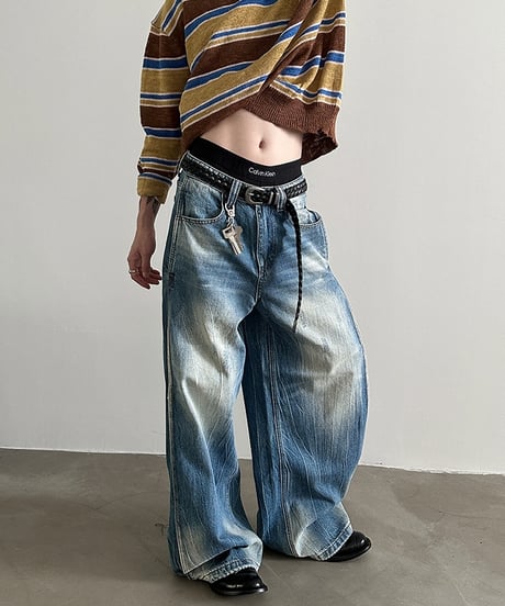 VINTAGE CREASE WIDE JEANS