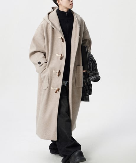 WOOL-LIKE DUFFLE COAT /3color