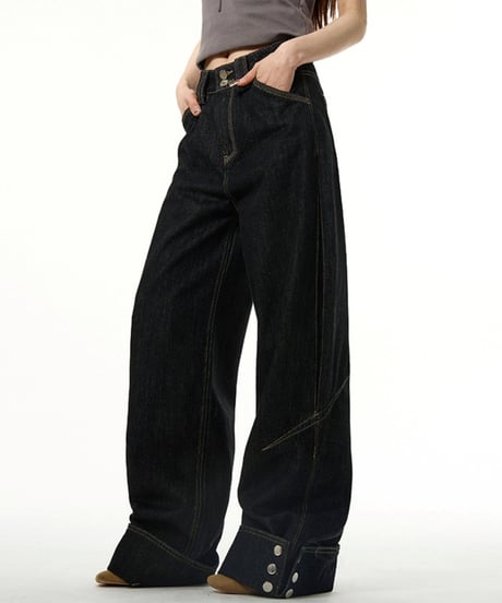 CUFFEDGE BUTTON DENIM