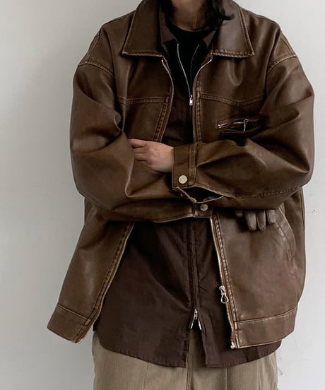 FAUX LEATHER VINTAGE RIDERS /2color