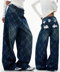 PLAIDCORE WIDE DENIM