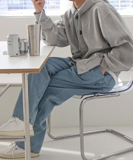 BUTTON LOOSE HOODED JACKET