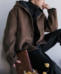 WOOL-MIX LAYERED SHORT COAT /2color