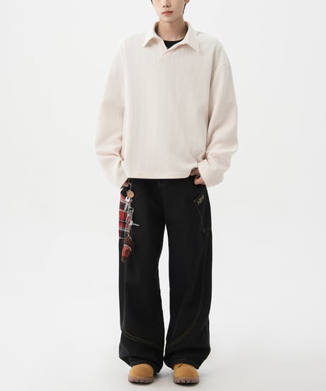 LOOSE TEXTURE POLO SHIRT /2color