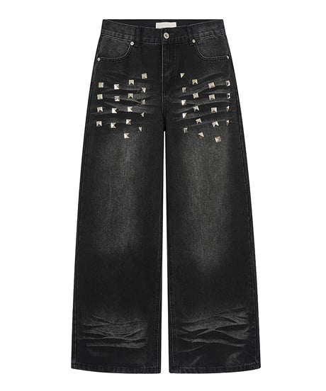 STUDFADE LOOSE DENIM /2color