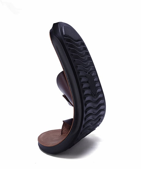 FAUX LEATHER BEACH SANDALS /4color