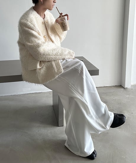 W-BREASTED SHAGGY JACKET /2color