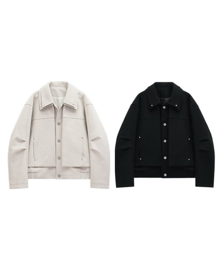 LAYERED WOOL MIX JACKET /2color