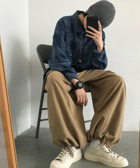 ETHNIC STYLE DENIM SHIRT /2color