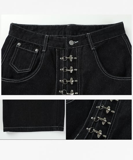 METAL TOGGLE WIDE DENIM