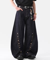 【予約販売】BUTTONDROP WIDE DENIM