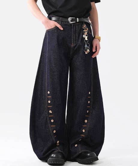 【予約販売】BUTTONDROP WIDE DENIM