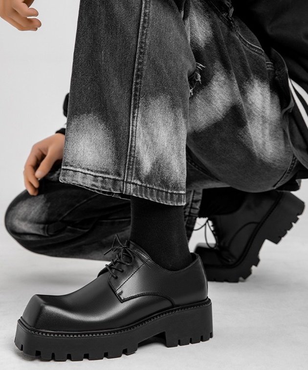 HUMANT ヒューマント スクエアトゥ ダービーシューズ（厚底/レザー） fit=scale-down,w=1200