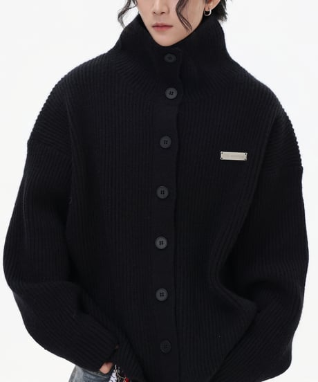 CHUNKY KNIT TURTLE CARDIGAN /3color