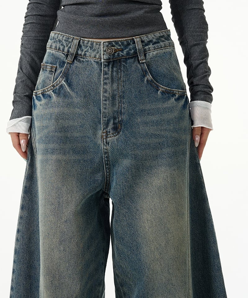 即完売 unmapped Washed out script jeans unmapped Washed out script jeans Mサイズ - メルカリ